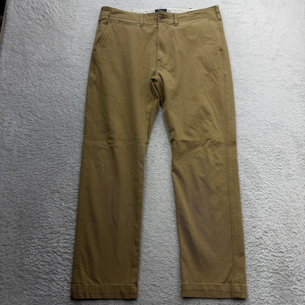 Levi's Premium Mens Chino Pants‎ 34x28 Brown Khaki Straight Leg Casual Trousers